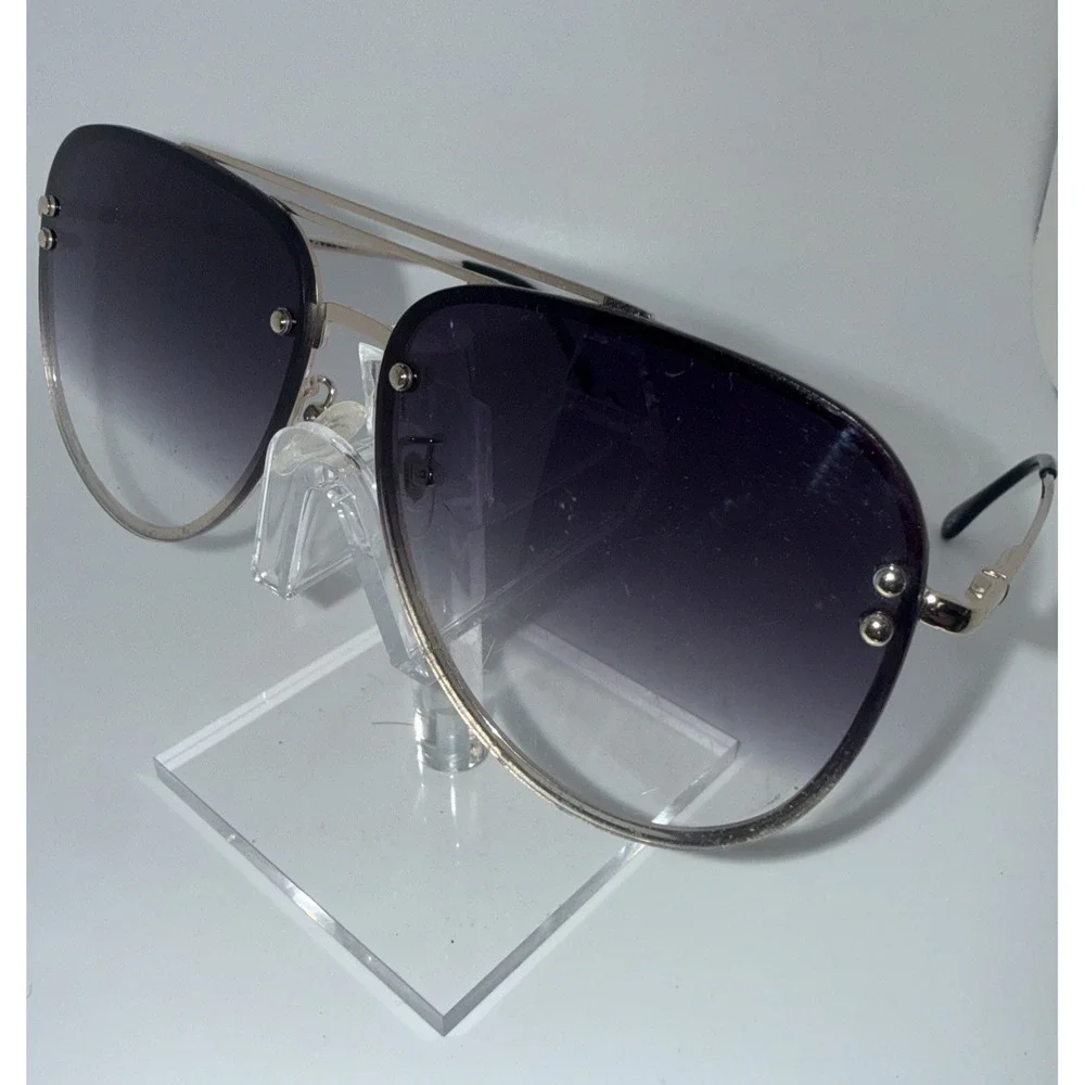 Vivien Fang 87247 Polarized Aviator Sunglasses Gold Purple Gradient 145mm
